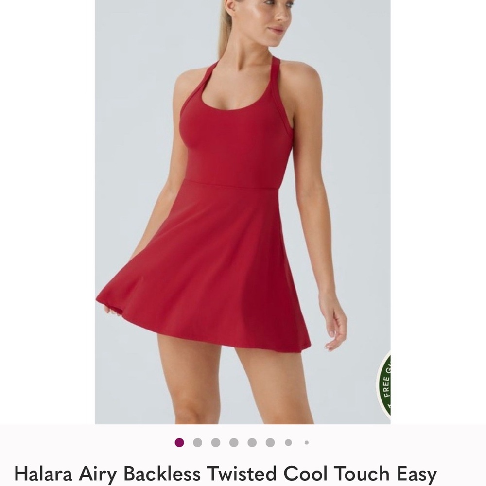 HALARA Airy Backless Twisted Dress Red 1X